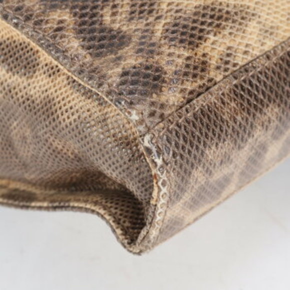 Gucci Lizard Leather Shoulder Bag Tote Beige - Picture 7 of 11